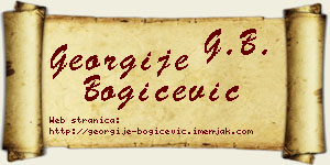 Georgije Bogičević vizit kartica